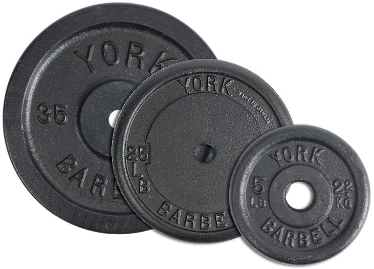 York Barbell 1″ Standard Contour Cast Iron Plate