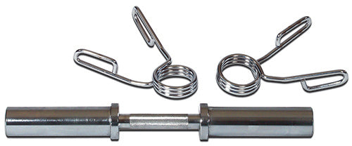 York Barbell 20″ Olympic Dumbbell Handle w/ Spring Clip Collars