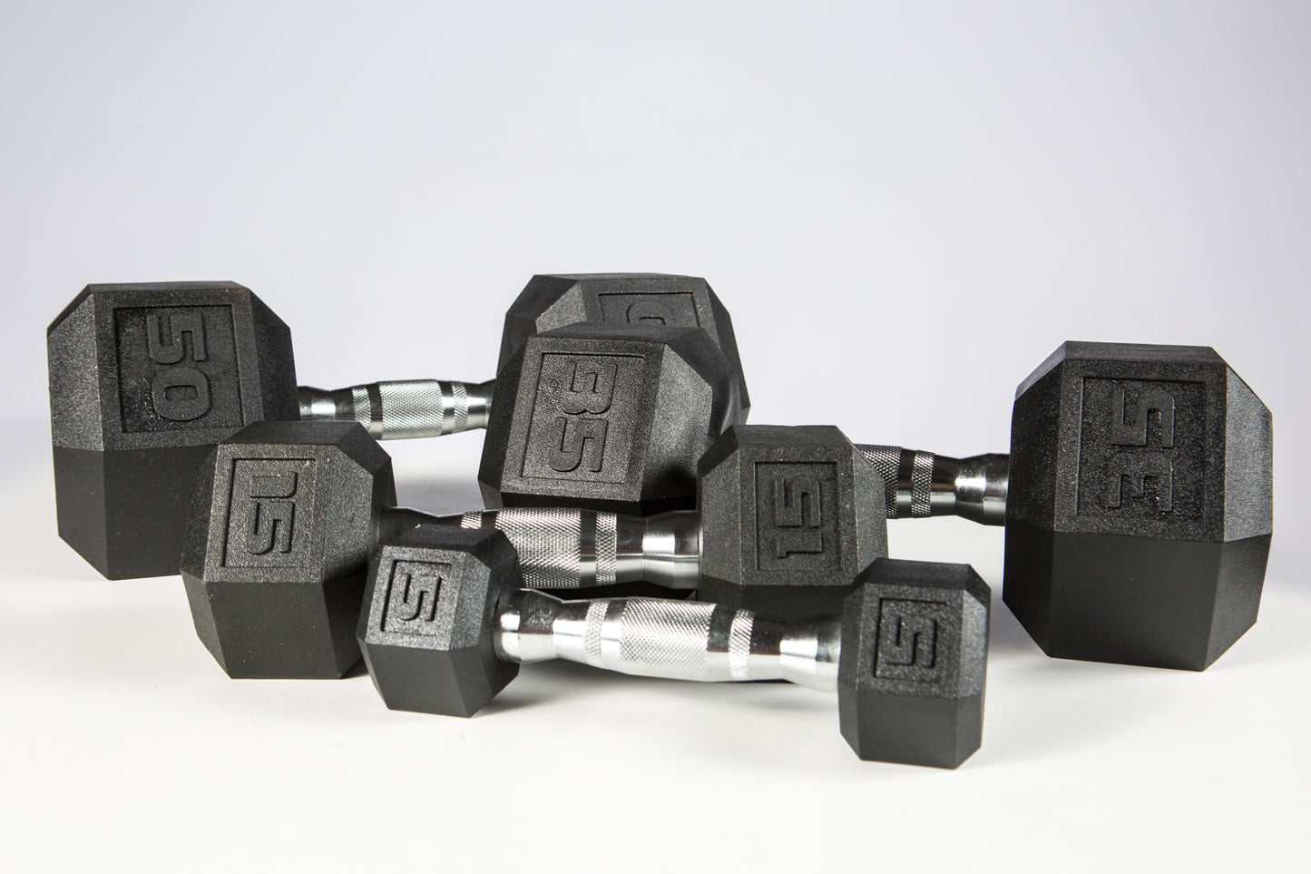 York Barbell PVC Hex Dumbbell – Chrome Ergo Handle 5 - 50 lb