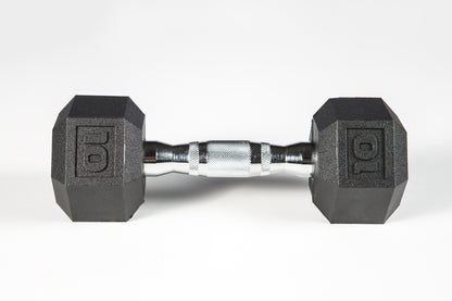 York Barbell PVC Hex Dumbbell – Chrome Ergo Handle 5 - 50 lb
