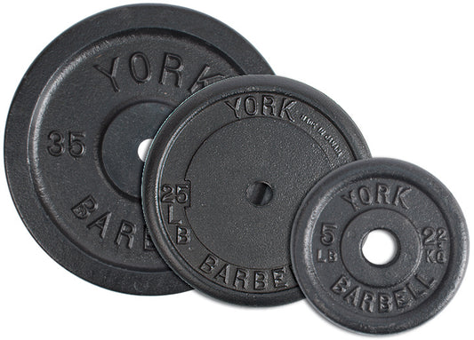 York Barbell 1″ Standard Contour Cast Iron Plate