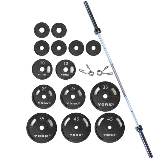 York Barbell G-2 Cast Iron Olympic Plate Set