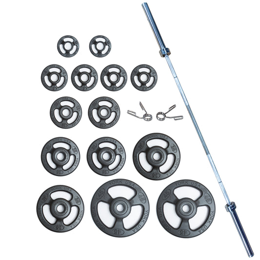 York Barbell Iso-Grip Steel Olympic Plate Set