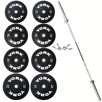 York Barbell Rubber Training Bumper Plate Set