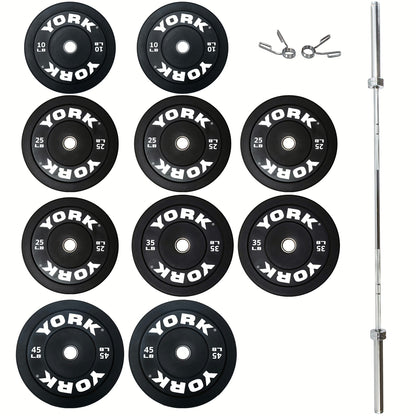 York Barbell Rubber Training Bumper Plate Set
