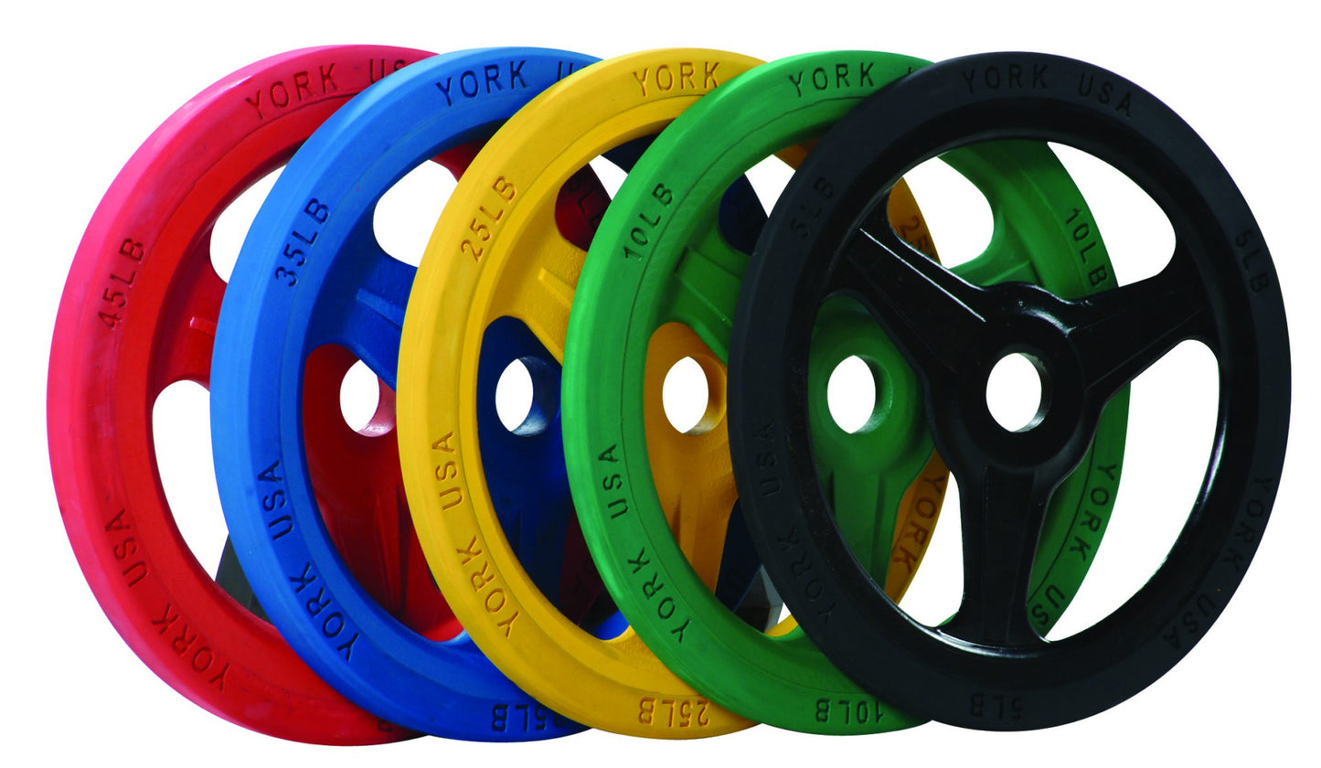 York Barbell Bumper Grip Plate (Color)