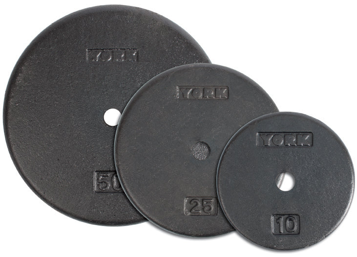 York Barbell 1″ Standard Flat Pro Cast Iron Plate