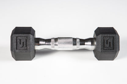 York Barbell PVC Hex Dumbbell – Chrome Ergo Handle 5 - 50 lb