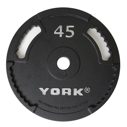 York Barbell 2″ G-2 Cast Iron Olympic Weight Plate