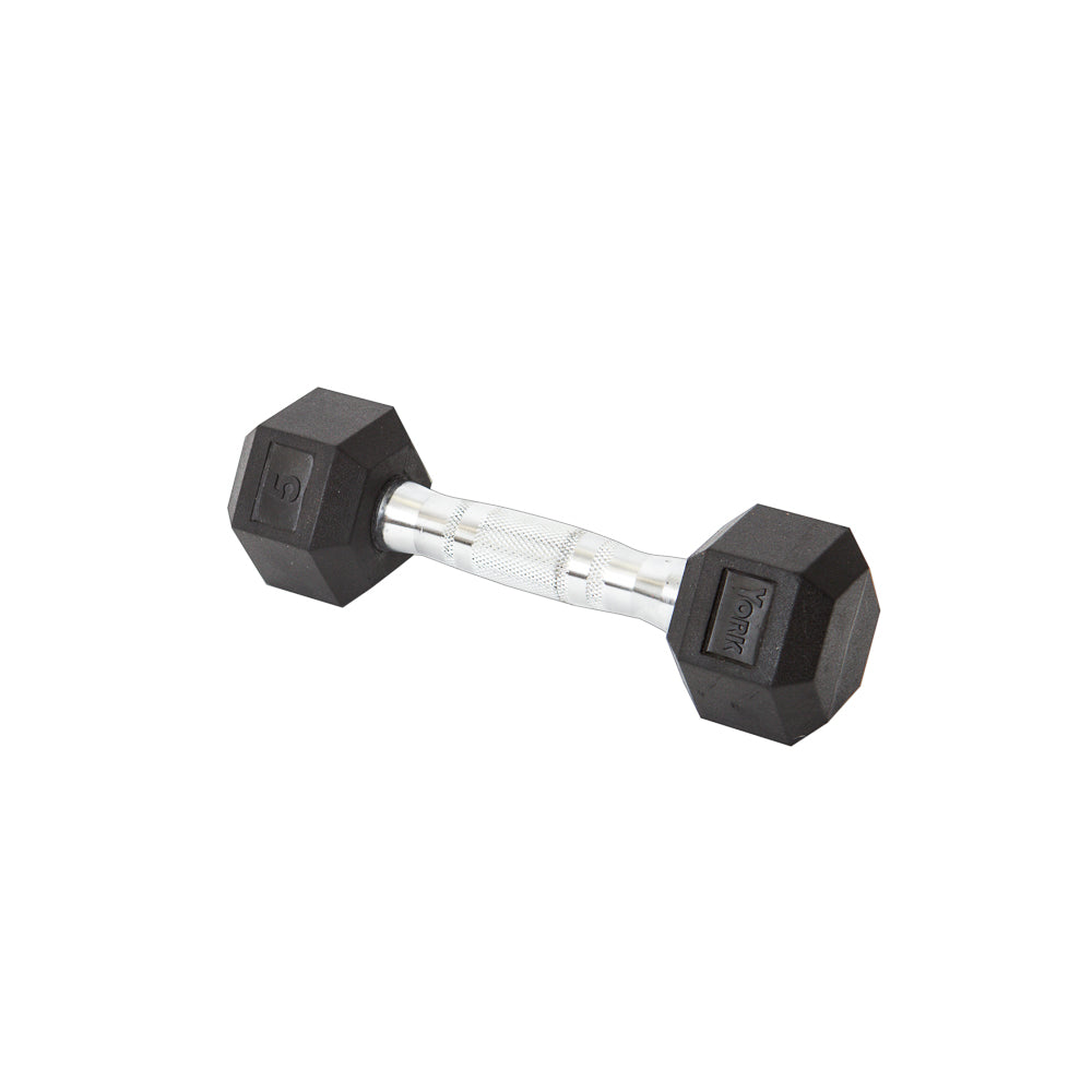 York Barbell Rubber Hex Dumbbell 2.5 - 125 lb