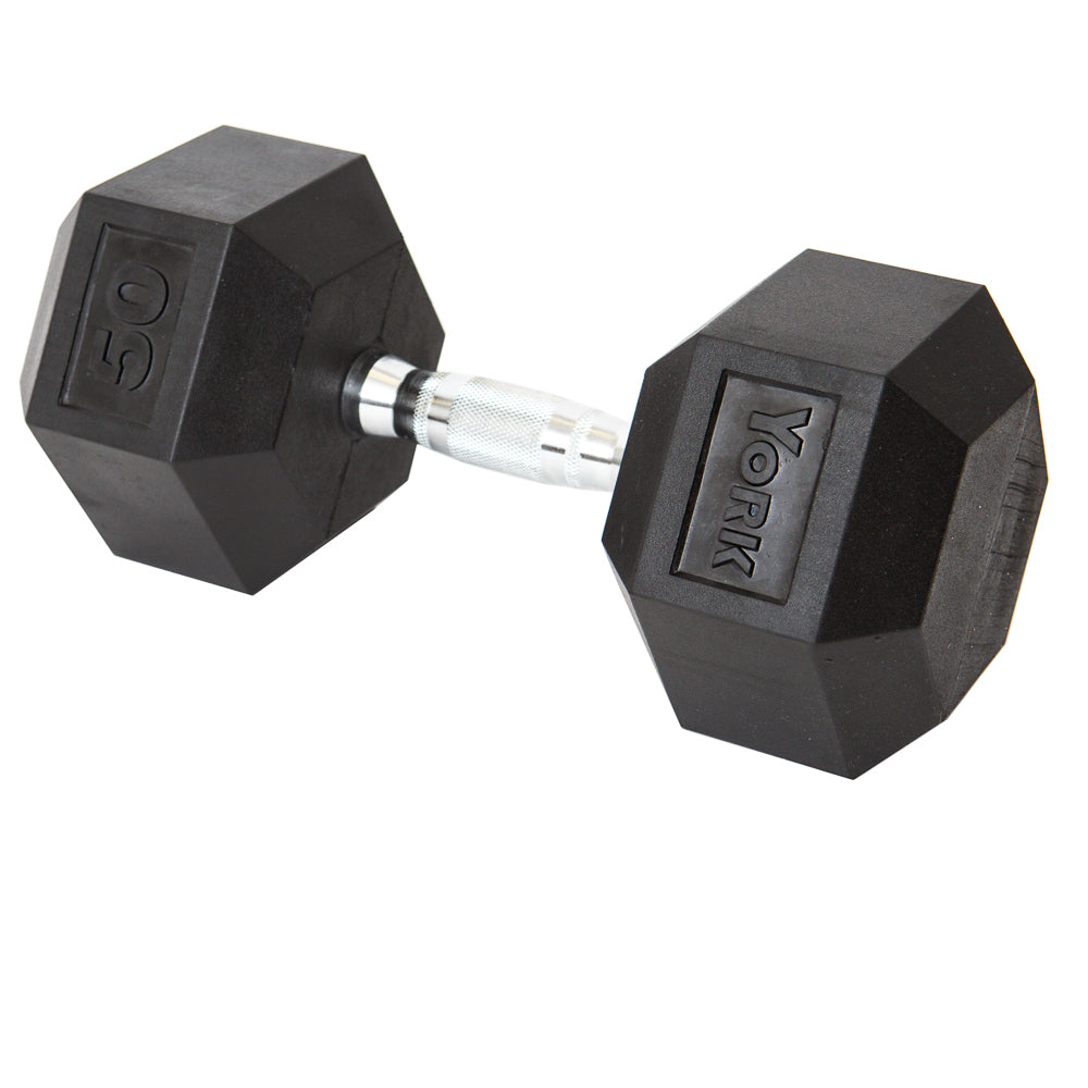 York Barbell Rubber Hex Dumbbell 2.5 - 125 lb