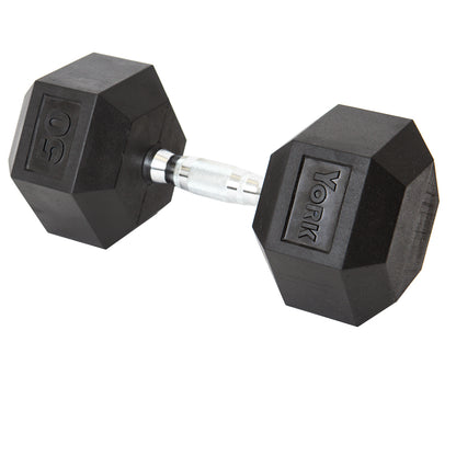 York Barbell Rubber Hex Dumbbell 2.5 - 125 lb