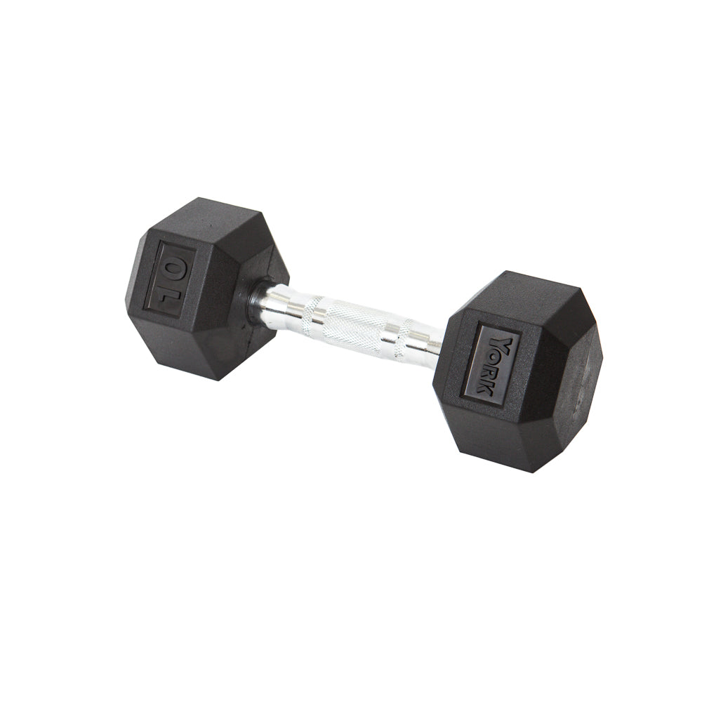 York Barbell Rubber Hex Dumbbell 2.5 - 125 lb