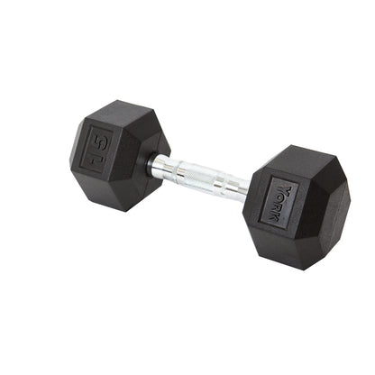 York Barbell Rubber Hex Dumbbell 2.5 - 125 lb