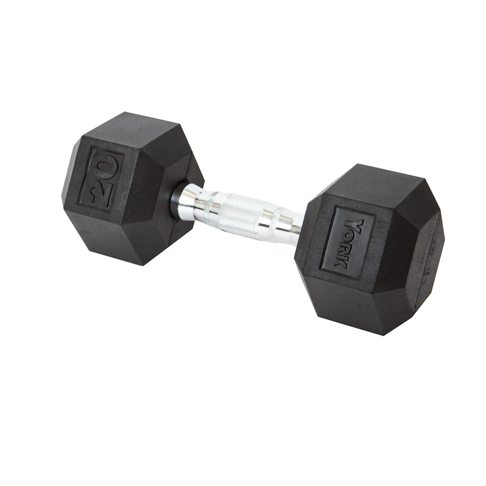York Barbell Rubber Hex Dumbbell 2.5 - 125 lb