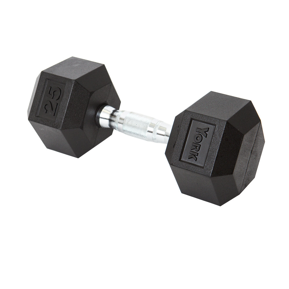 York Barbell Rubber Hex Dumbbell 2.5 - 125 lb