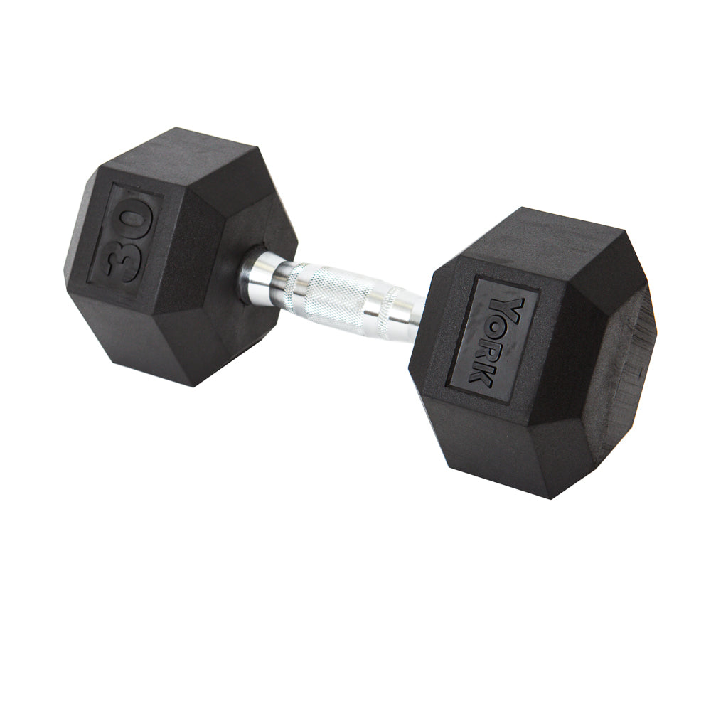York Barbell Rubber Hex Dumbbell 2.5 - 125 lb