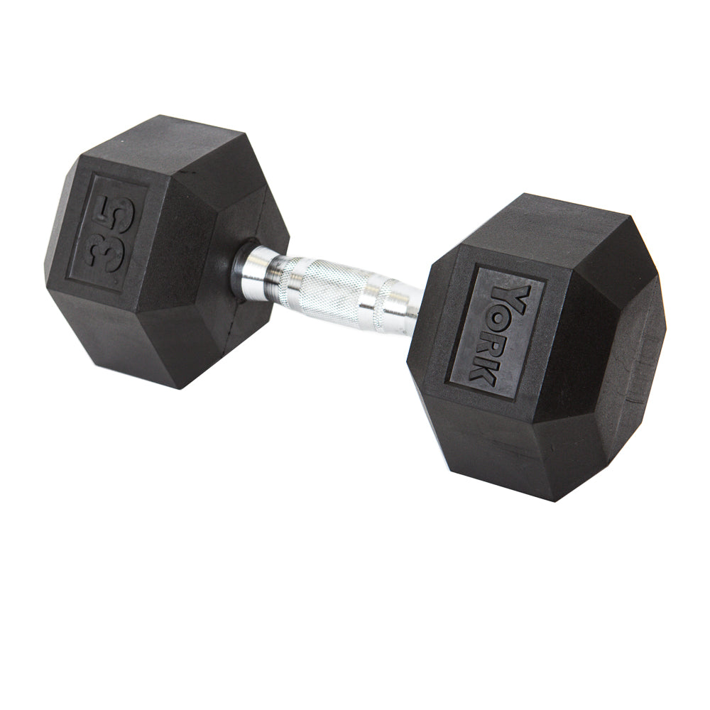 York Barbell Rubber Hex Dumbbell 2.5 - 125 lb