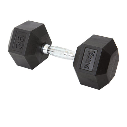 York Barbell Rubber Hex Dumbbell 2.5 - 125 lb