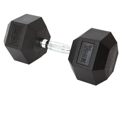 York Barbell Rubber Hex Dumbbell 2.5 - 125 lb