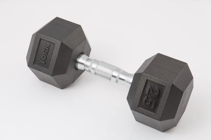 York Barbell Rubber Hex Dumbbell 2.5 - 125 lb