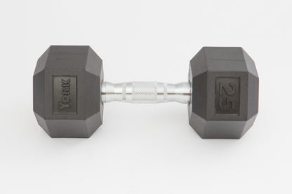 York Barbell Rubber Hex Dumbbell 2.5 - 125 lb