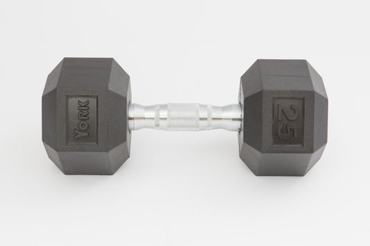 York Barbell Rubber Hex Dumbbell 2.5 - 125 lb